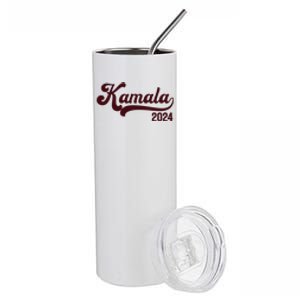 Vote Kamala Harris 2024 Retro Varsity Cardinal Red Stainless Steel Tumbler