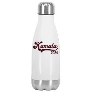 Vote Kamala Harris 2024 Retro Varsity Cardinal Red Stainless Steel Insulated Water Bottle