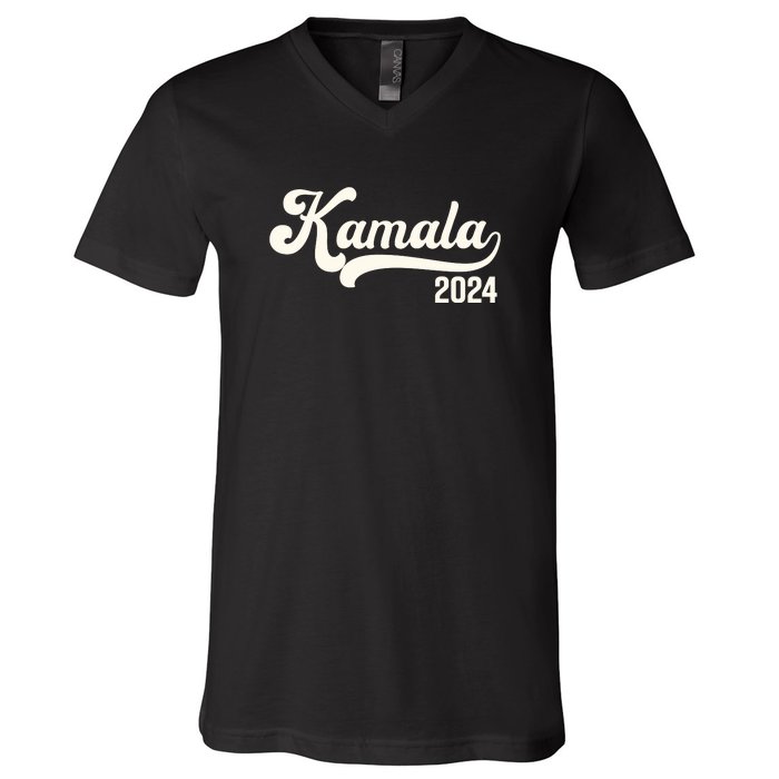 Vote Kamala Harris 2024 Retro Varsity Vintage V-Neck T-Shirt