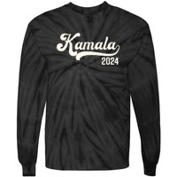 Vote Kamala Harris 2024 Retro Varsity Vintage Tie-Dye Long Sleeve Shirt