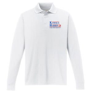 Vote Kamala Harris 2024 For President Election Campaign Performance Long Sleeve Polo