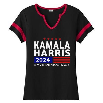 Vote Kamala Harris For Presidential Election 2024 Democratic Ladies Halftime Notch Neck Tee