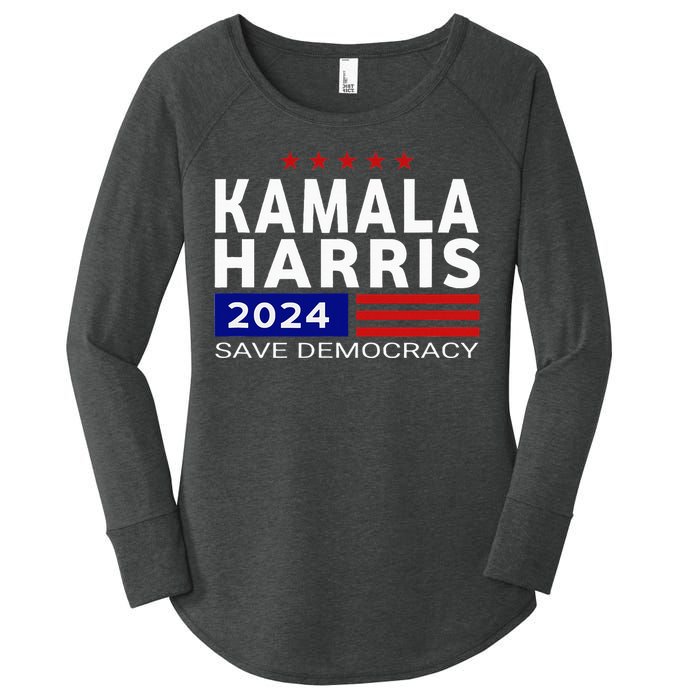 Vote Kamala Harris For Presidential Election 2024 Democratic Women's Perfect Tri Tunic Long Sleeve Shirt