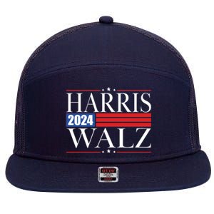 Vote Kamala Harris Tim Walz 2024 Election 7 Panel Mesh Trucker Snapback Hat