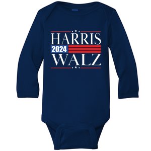 Vote Kamala Harris Tim Walz 2024 Election Baby Long Sleeve Bodysuit