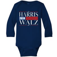 Vote Kamala Harris Tim Walz 2024 Election Baby Long Sleeve Bodysuit