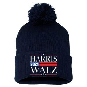 Vote Kamala Harris Tim Walz 2024 Election Pom Pom 12in Knit Beanie