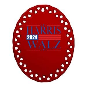 Vote Kamala Harris Tim Walz 2024 Election Ceramic Oval Ornament