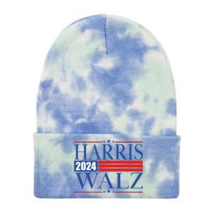 Vote Kamala Harris Tim Walz 2024 Election Tie Dye 12in Knit Beanie