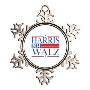 Vote Kamala Harris Tim Walz 2024 Election Metallic Star Ornament