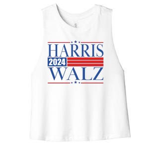 Vote Kamala Harris Tim Walz 2024 Election Women's Racerback Cropped Tank