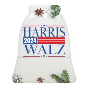 Vote Kamala Harris Tim Walz 2024 Election Ceramic Bell Ornament