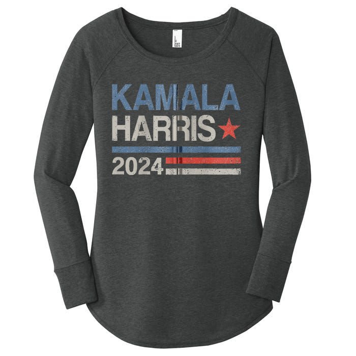 Vintage Kamala Harris 2024 For President Election Campaign Women's Perfect Tri Tunic Long Sleeve Shirt