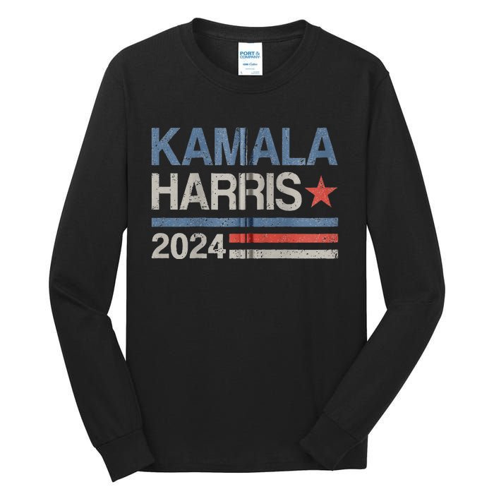 Vintage Kamala Harris 2024 For President Election Campaign Tall Long Sleeve T-Shirt