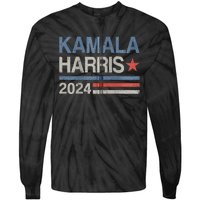 Vintage Kamala Harris 2024 For President Election Campaign Tie-Dye Long Sleeve Shirt