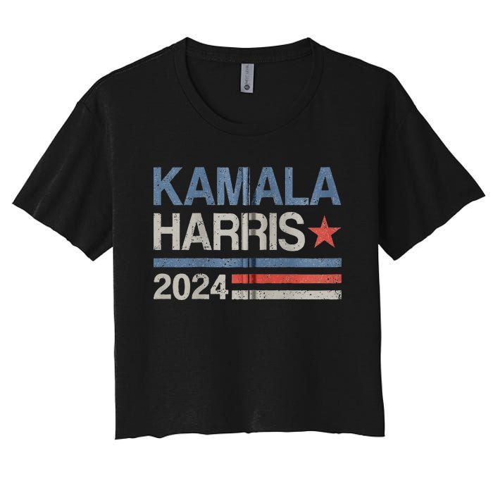 Vintage Kamala Harris 2024 For President Election Campaign Women's Crop Top Tee