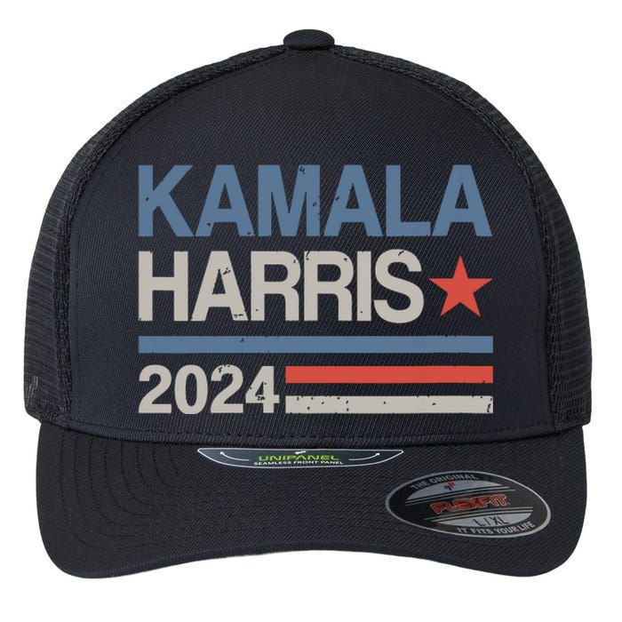 Vintage Kamala Harris 2024 For President Election Campaign Flexfit Unipanel Trucker Cap