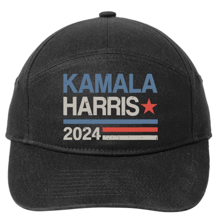 Vintage Kamala Harris 2024 For President Election Campaign 7-Panel Snapback Hat