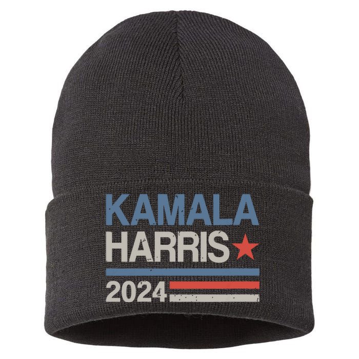 Vintage Kamala Harris 2024 For President Election Campaign Sustainable Knit Beanie