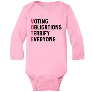 Vote Kamala Harris Funny Sarcastic Election Idea 2024 Baby Long Sleeve Bodysuit