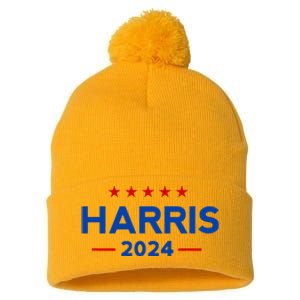 Vote Kamala Harris For Presidential Election 2024 Democratic 3 Pom Pom 12in Knit Beanie