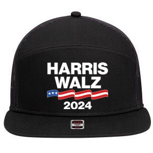 Vote Kamala Harris Tim Walz 2024 Election 7 Panel Mesh Trucker Snapback Hat