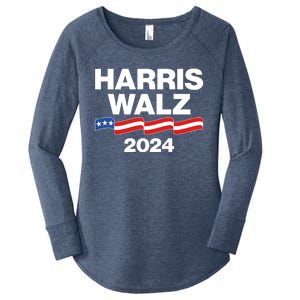 Vote Kamala Harris Tim Walz 2024 Election Women's Perfect Tri Tunic Long Sleeve Shirt