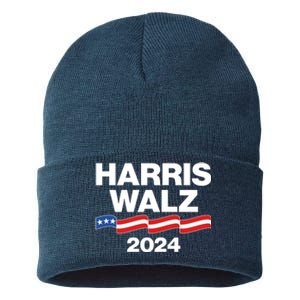 Vote Kamala Harris Tim Walz 2024 Election Sustainable Knit Beanie