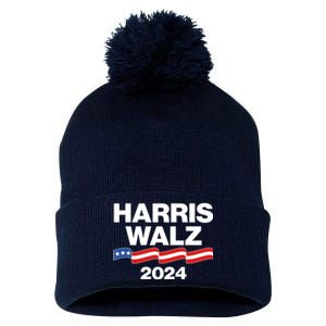 Vote Kamala Harris Tim Walz 2024 Election Pom Pom 12in Knit Beanie