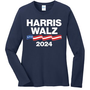 Vote Kamala Harris Tim Walz 2024 Election Ladies Long Sleeve Shirt