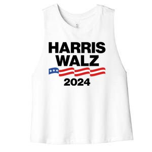 Vote Kamala Harris Tim Walz 2024 Election Women's Racerback Cropped Tank