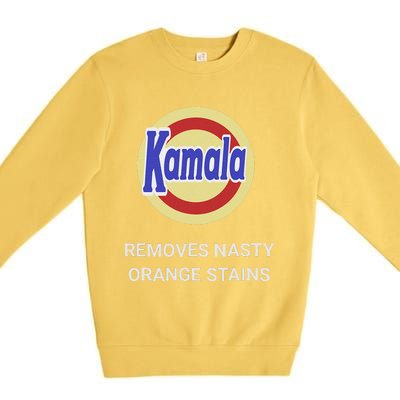 Vote Kamala Harris 2024 Removes Nasty Orange Stains Funny Premium Crewneck Sweatshirt