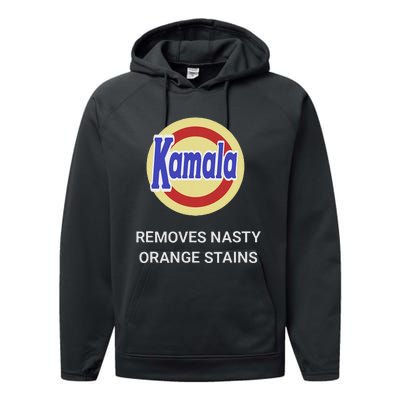 Vote Kamala Harris 2024 Removes Nasty Orange Stains Funny Performance Fleece Hoodie