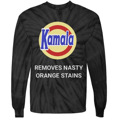 Vote Kamala Harris 2024 Removes Nasty Orange Stains Funny Tie-Dye Long Sleeve Shirt