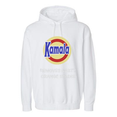 Vote Kamala Harris 2024 Removes Nasty Orange Stains Funny Garment-Dyed Fleece Hoodie