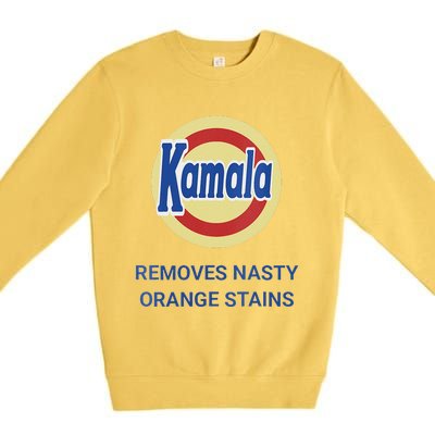 Vote Kamala Harris 2024 Removes Nasty Orange Stains Funny Premium Crewneck Sweatshirt