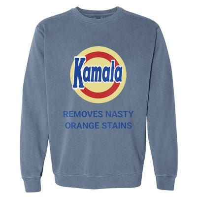 Vote Kamala Harris 2024 Removes Nasty Orange Stains Funny Garment-Dyed Sweatshirt