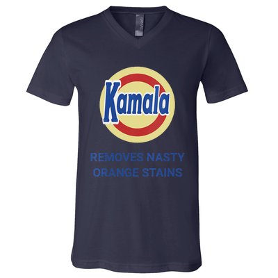 Vote Kamala Harris 2024 Removes Nasty Orange Stains Funny V-Neck T-Shirt