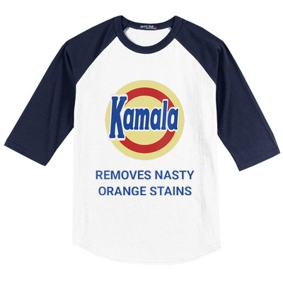 Vote Kamala Harris 2024 Removes Nasty Orange Stains Funny Baseball Sleeve Shirt