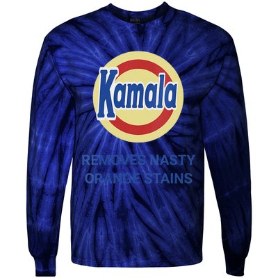 Vote Kamala Harris 2024 Removes Nasty Orange Stains Funny Tie-Dye Long Sleeve Shirt