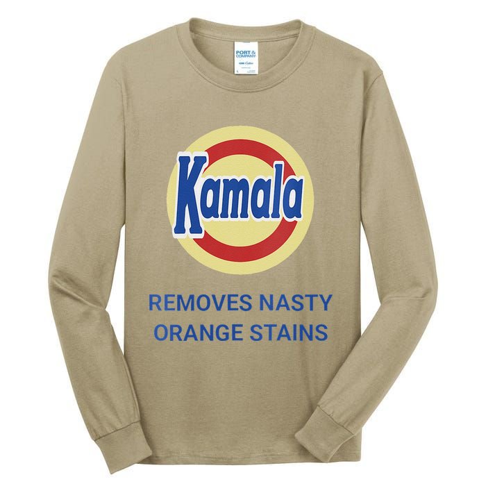 Vote Kamala Harris 2024 Removes Nasty Orange Stains Funny Tall Long Sleeve T-Shirt