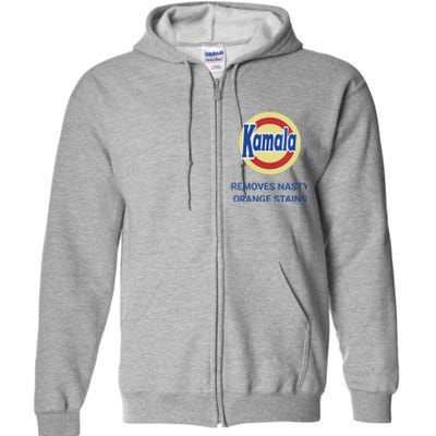 Vote Kamala Harris 2024 Removes Nasty Orange Stains Funny Full Zip Hoodie