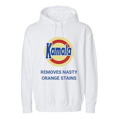 Vote Kamala Harris 2024 Removes Nasty Orange Stains Funny Garment-Dyed Fleece Hoodie