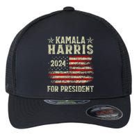 Vintage Kamala Harris 2024 For President Election Campaign Flexfit Unipanel Trucker Cap