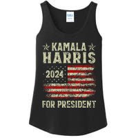 Vintage Kamala Harris 2024 For President Election Campaign Ladies Essential Tank