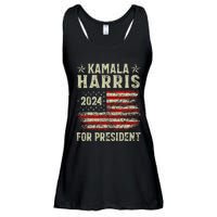 Vintage Kamala Harris 2024 For President Election Campaign Ladies Essential Flowy Tank