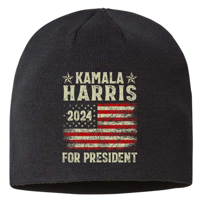 Vintage Kamala Harris 2024 For President Election Campaign Sustainable Beanie