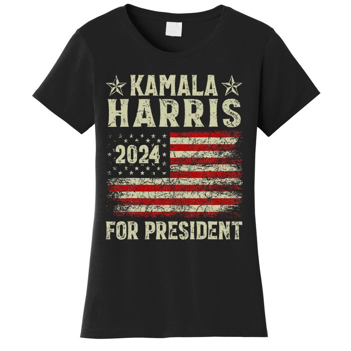 Vintage Kamala Harris 2024 For President Election Campaign Women's T-Shirt