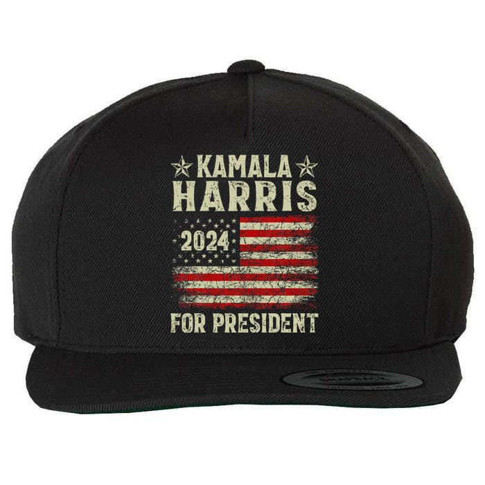 Vintage Kamala Harris 2024 For President Election Campaign Wool Snapback Cap