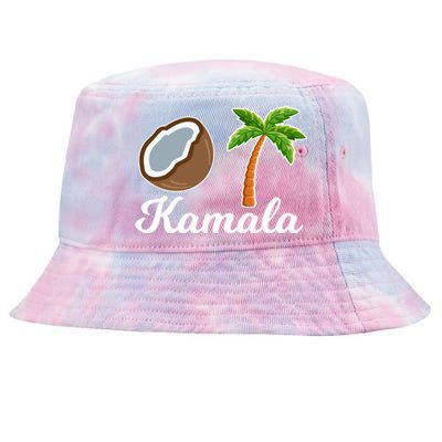 Vote Kamala Harris For President Fell Out Of A Coconut Tree Funny Gift Tie-Dyed Bucket Hat